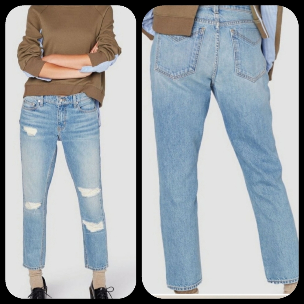 10 CROSBY DEREK LAM Slouchy Destructed MILA boyfriend jeans